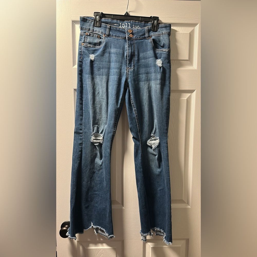 Distressed Blue Jeans